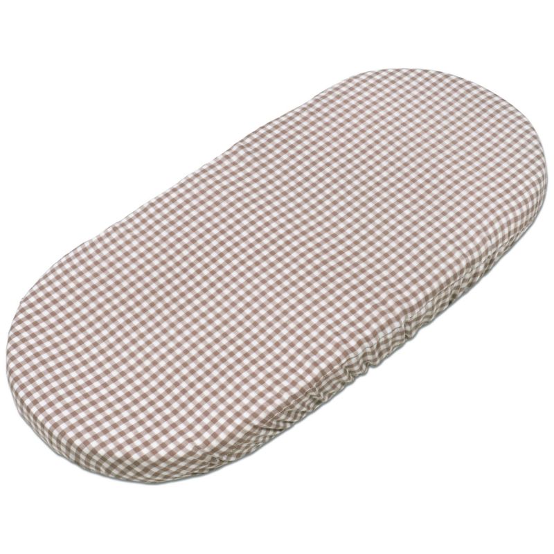 Lot de 2 draps housses pour nacelle Praliné Vichy Rayures Moka Walking Mum Produit 5